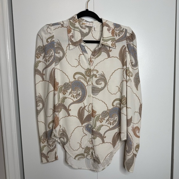 See by Chloe - Paisley Multi Top Button Down Blouse Paisley - FR 38 / US 6 - Picture 3 of 10